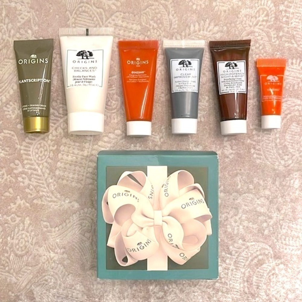 Brand New Origins Skincare 6-Piece Travel Set Eye Cream Ginzing Resurfacing